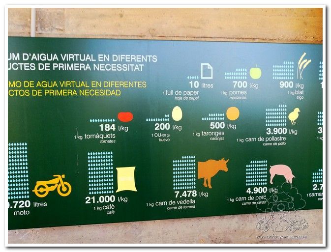 Datos de la huella hídrica de los productos que consumimos a diario