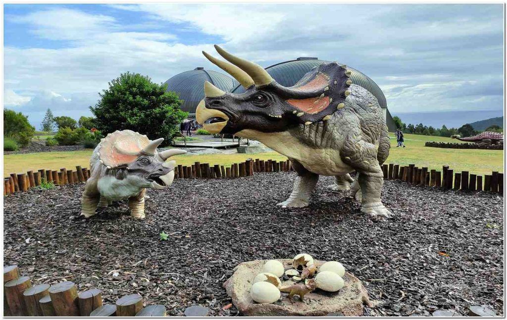 Jardín y zona de juegos del MUJA Museo Jurásico Asturias España