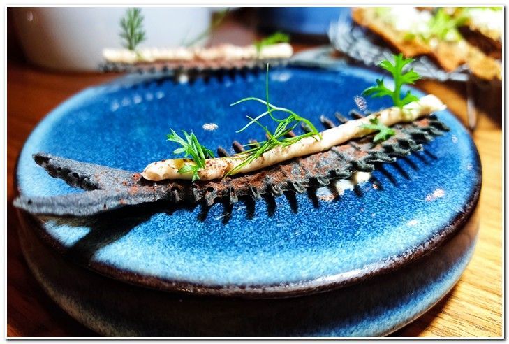 Crème danchois Collioure platillo entrante menu degustacion La Balette Estrella Michelin Francia