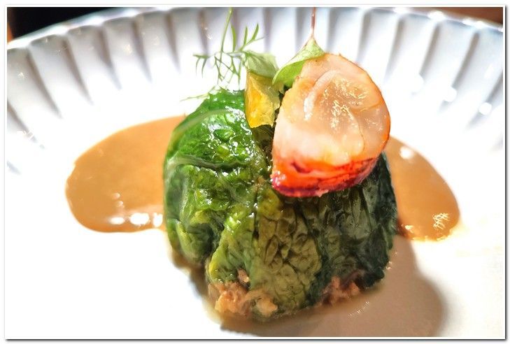 Langosta Homard platillo degustacion La Balette Estrella Michelin Collioure Francia