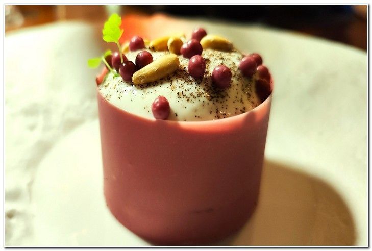 postre Figues sorbet des feuilles menu estrella Michelin La Balette Collioure Francia