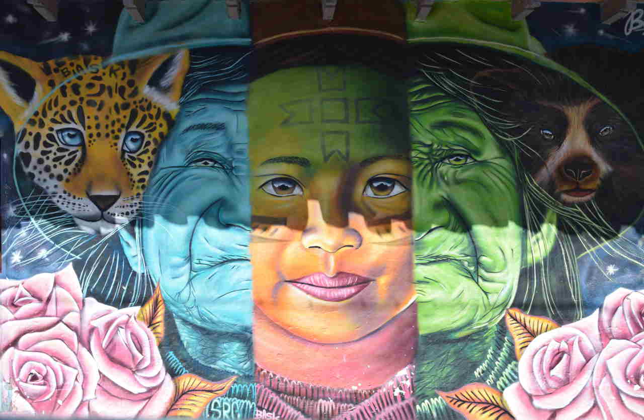 Mural alegórico sobre la tierra, el campo en Pasto