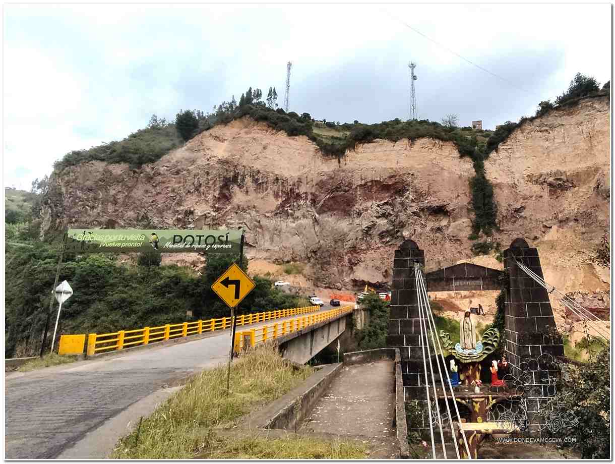 Puente Potosí con imagen de la virgen Cantera piedra Las Lajas Colombia