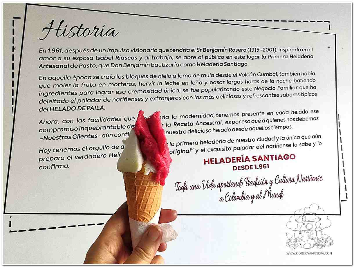 Helado de paila artesanal típico del sur de Colombia
