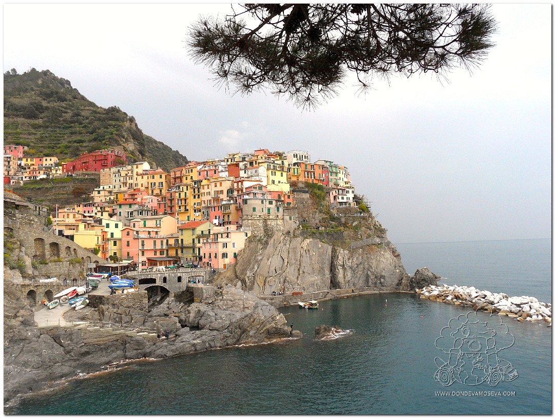 Vista panorámica de Manarola desde Punta Bonfiglio