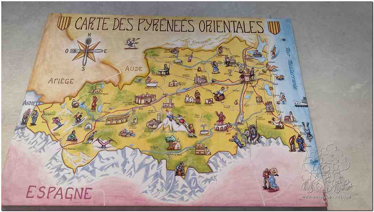 Mapa departamento Pirineos Orientales, en la región de Occitania