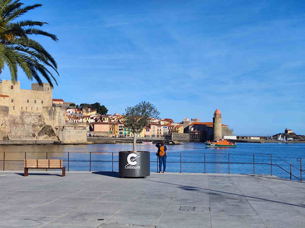 Puerto de Collioure con la iglesia Notre-Dame-des-Anges