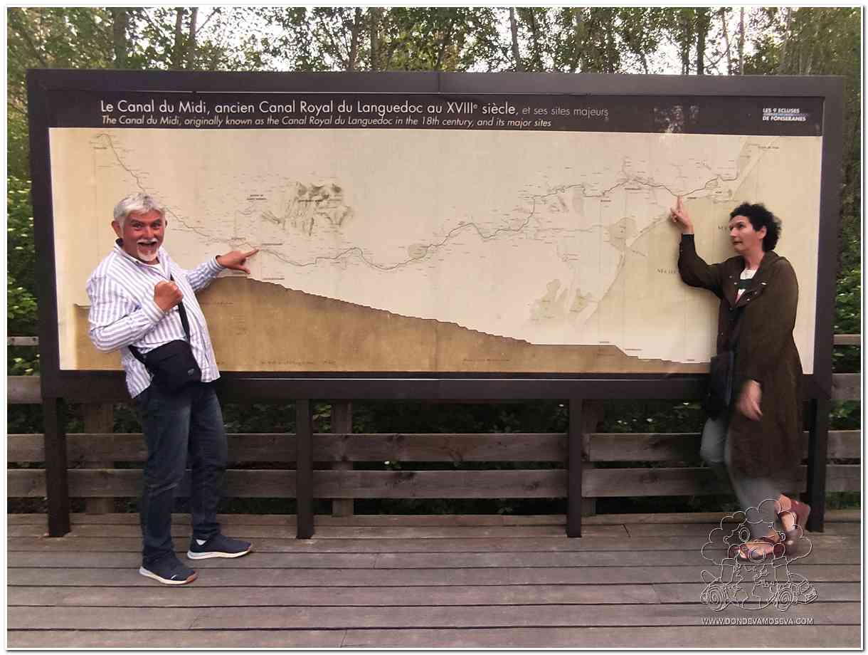 Mapa gigante del Canal de Midi en Béziers