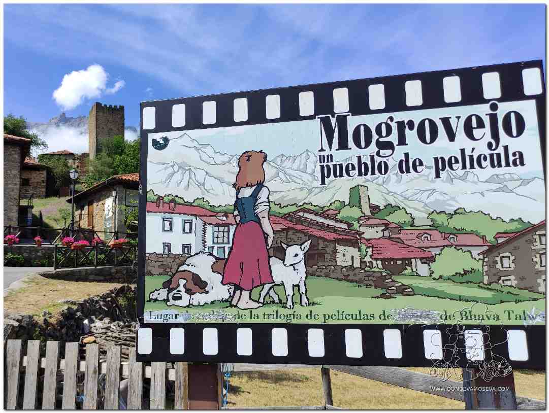 Cartel de Heidi en Mogrovejo, pueblo que ver en Cantabria