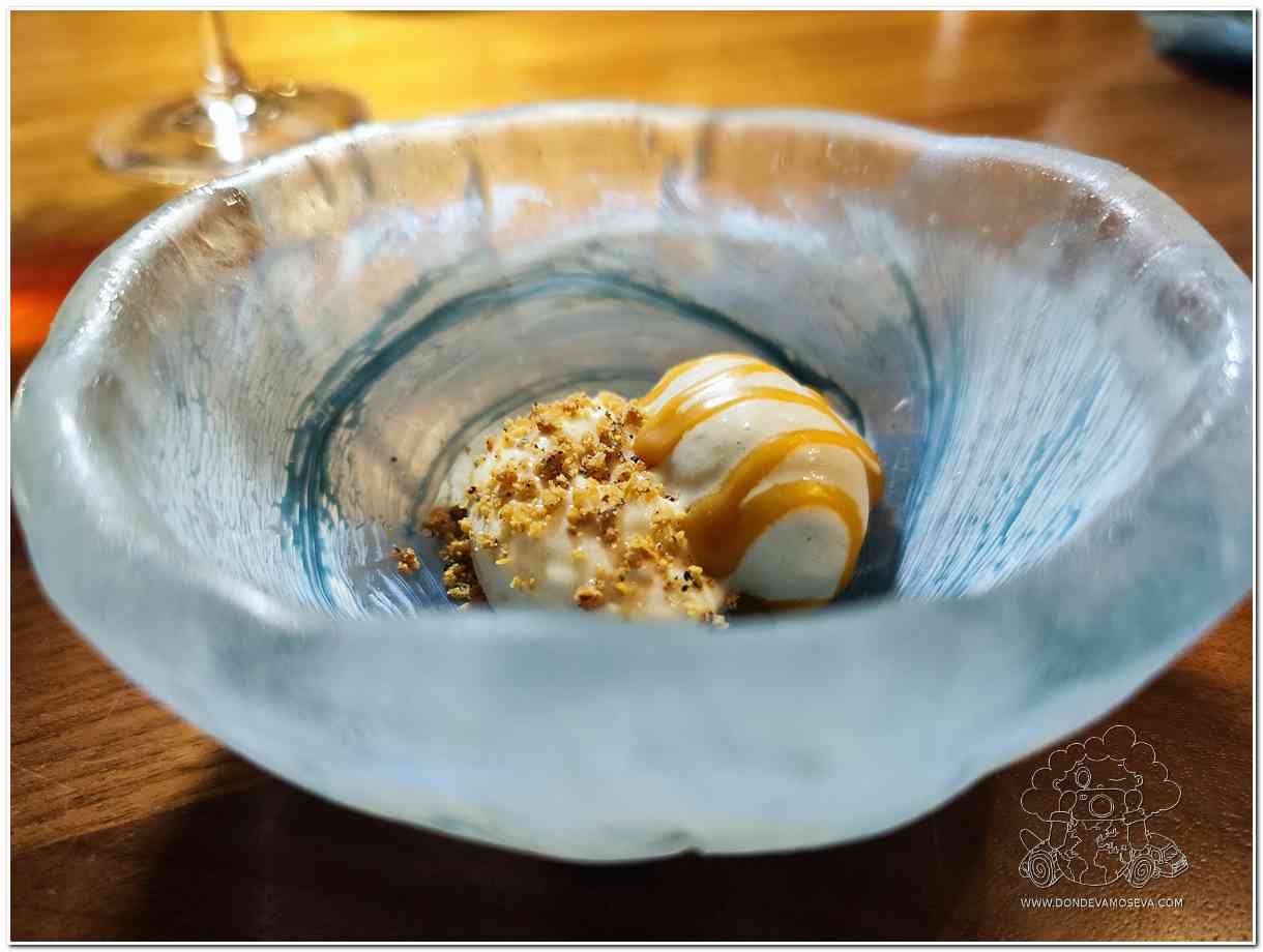 Plato gastronómico estrella Michelin del restaurante La Balette en Collioure