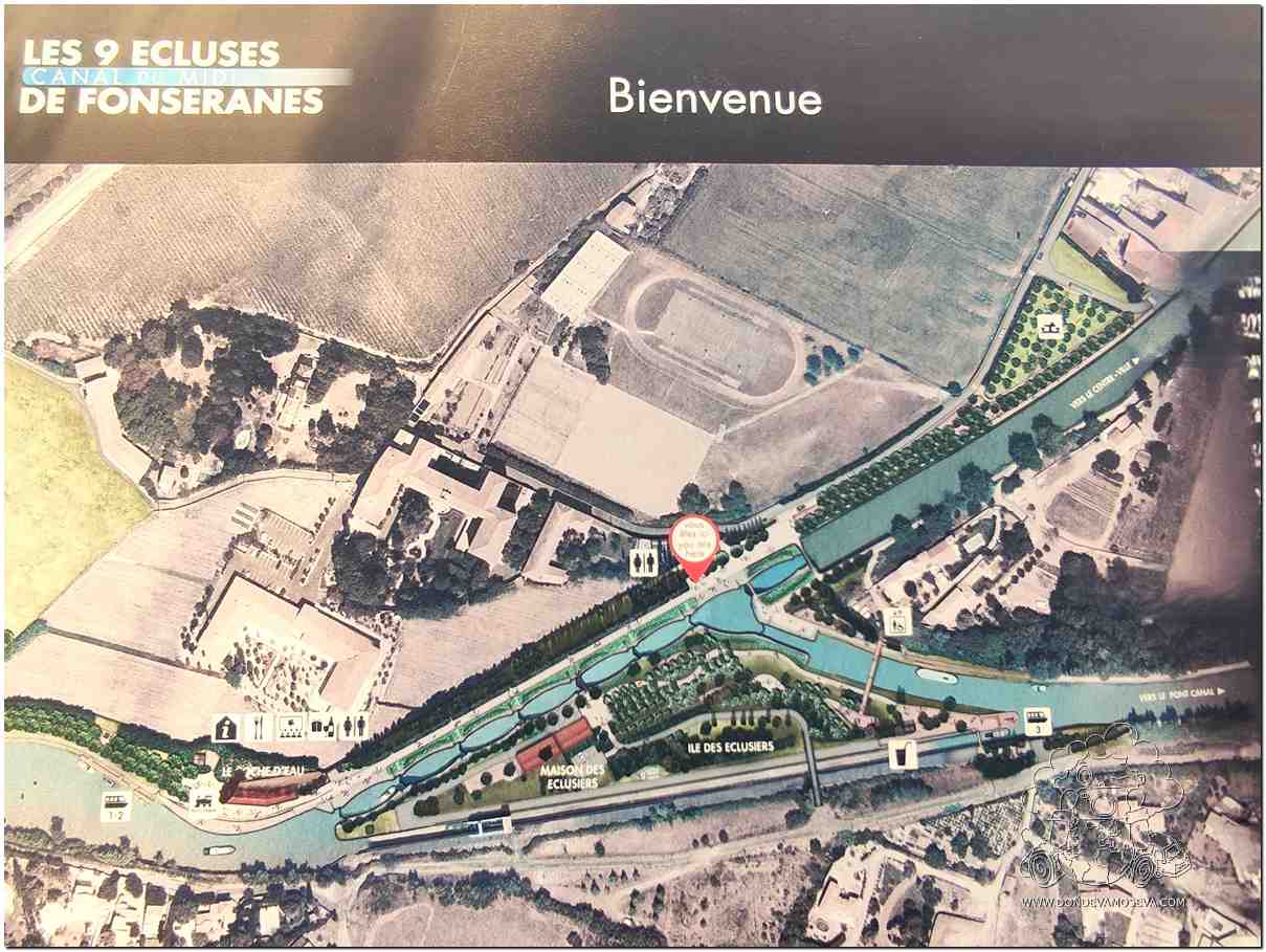 Esclusas de Fonseranes en el Canal du Midi en Béziers