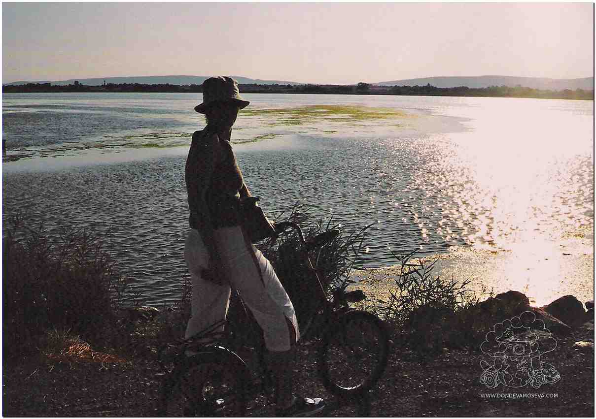 Paseo en bicicleta al atardecer junto a las lagunas de Villeneuve-lès-Maguelone