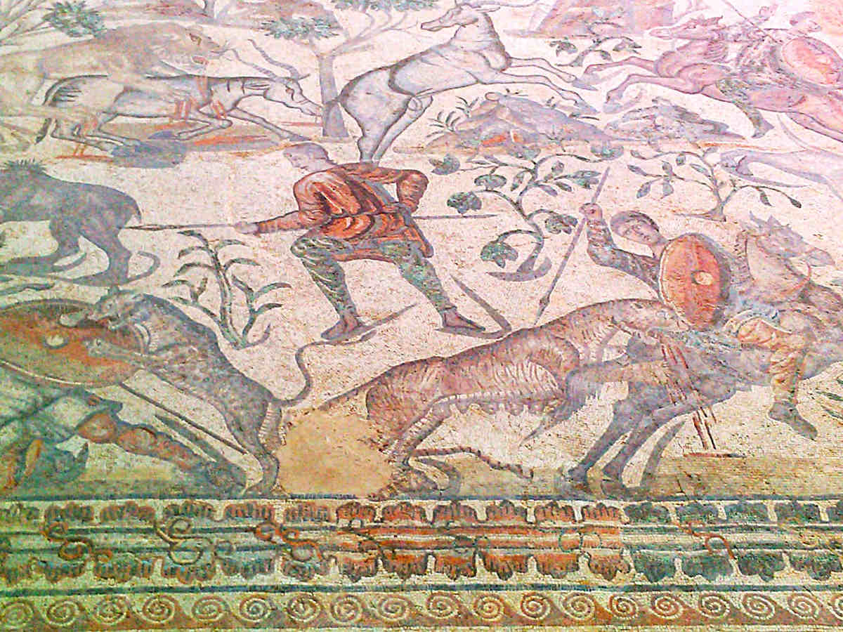 Gran mosaico del Oecus en la Villa Romana La Olmeda (Palencia)