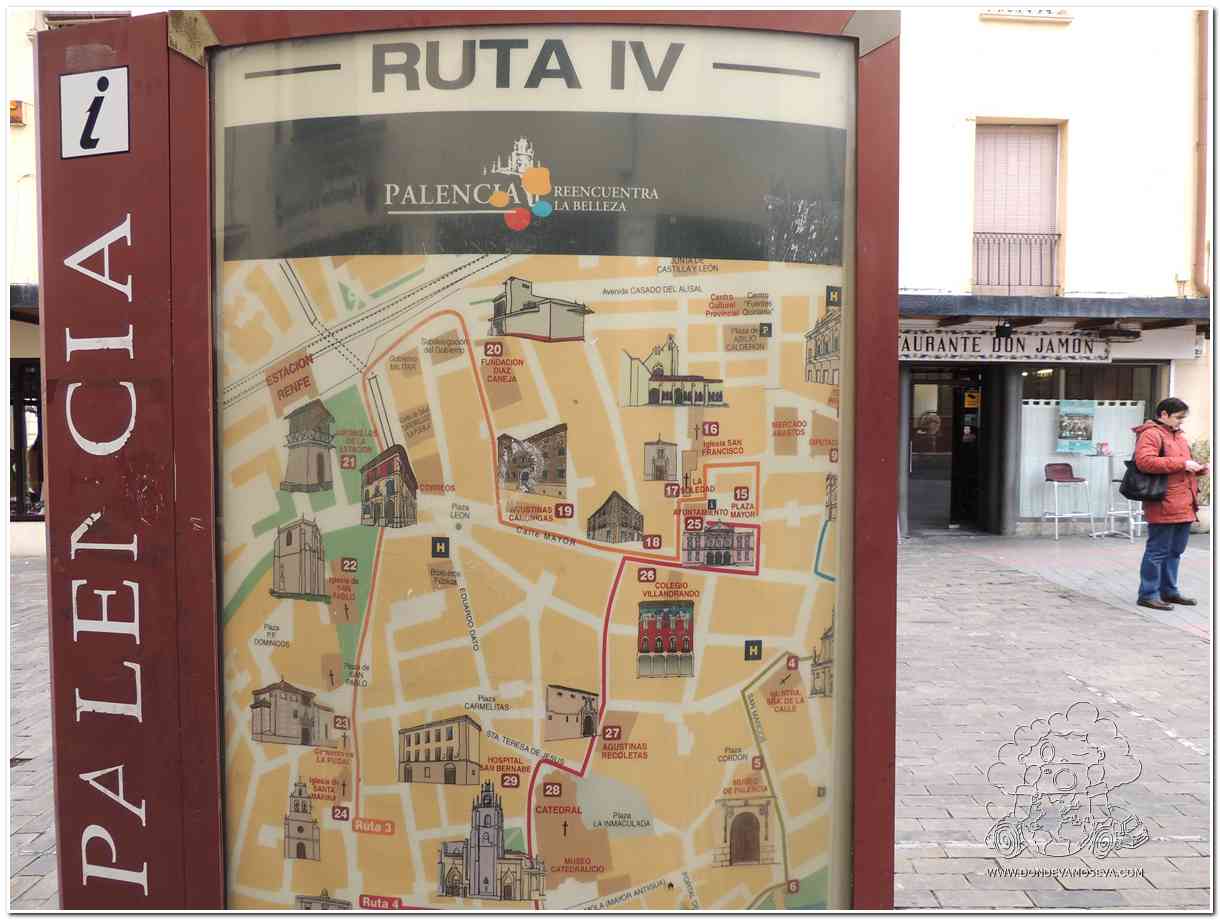 Ruta señalizada por el centro histórico de la capital palentina